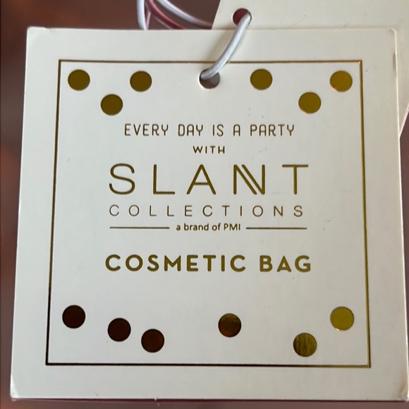 Slant metallic pink cosmetic bag w/zipper-NWT - Picture 5 of 6